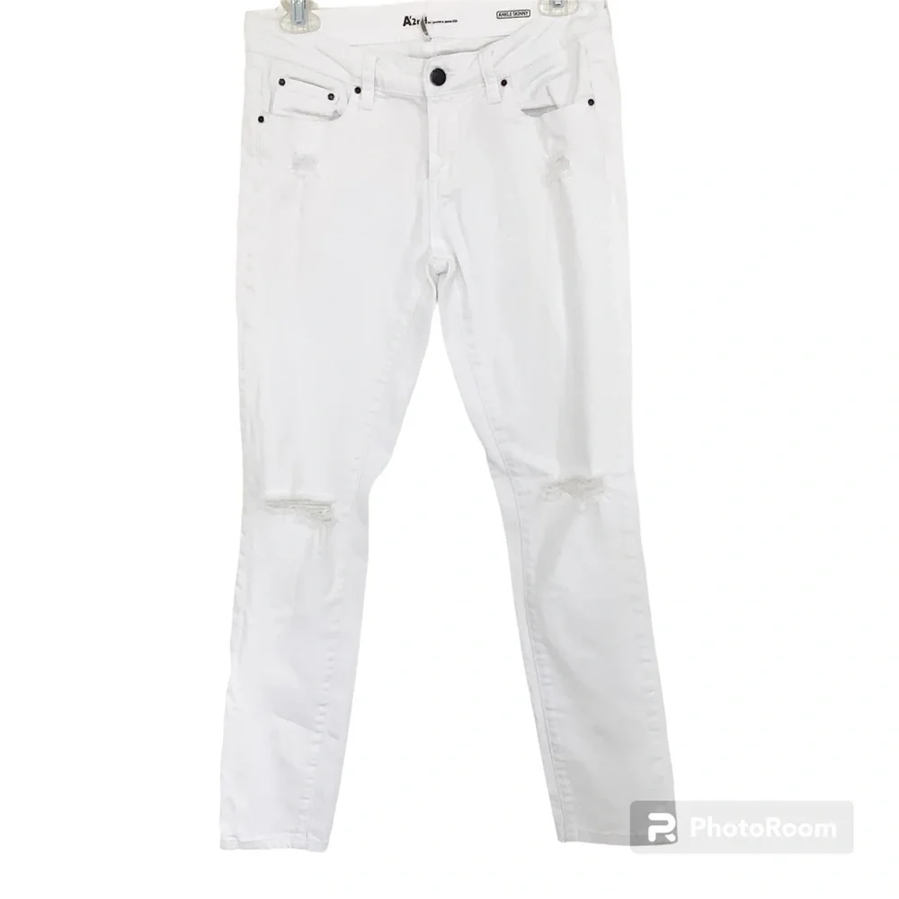 A’2nd by Special A Jeans White Mid Rise Skinny Ankle Jeans Size 7 - Picture 1 of 10
